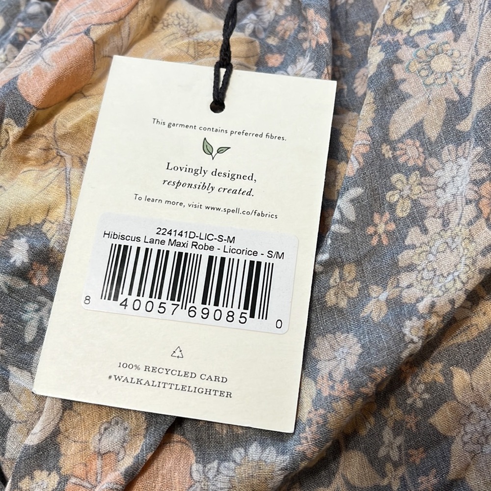 Spell Floral Patterned Robe - Yellow and Black - Picture 4 of 11